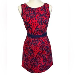 The Limited Ref and Navy Cheetah print sleeveless A-line dress